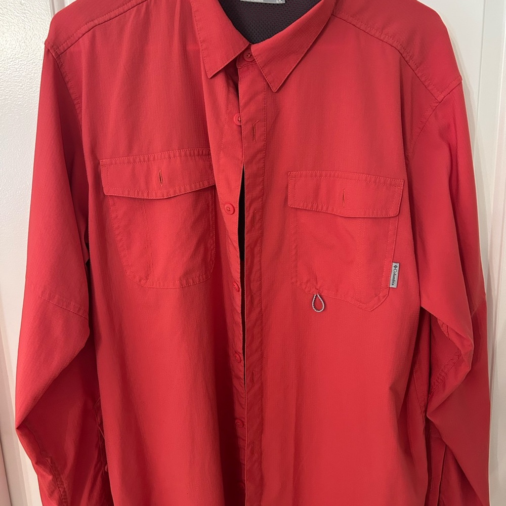 Columbia Men's Red Button-Up Shirt